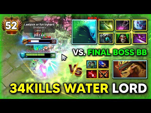 EPIC 34KILLS HARD CARRY Morphling Max Slotted Build Vs. Final Raid Boss Bristleback | 7.37e DOTA 2