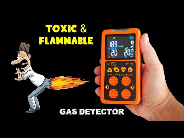 Toxic & Flammable 4-in-1 Gas Monitor Detector ~ For Home Or On The Job