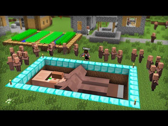 Я КОПАЛ ЯМУ В ДЕРЕВНЕ И НАШЁЛ ЖИТЕЛЯ ГИГАНТА В МАЙНКРАФТ | Компот Minecraft