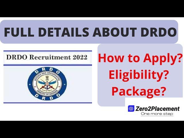 DRDO Recruitment 2022 for Graduate, Diploma & Trade Apprentice | DRDO JOBS| Zero2Placement|