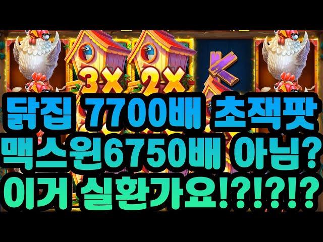 [슬롯머신] #닭집 맥스윈 6750배 아닌가요? 7700배 당첨!?!?!?#조작아님 #트위티하우스 #잭팟