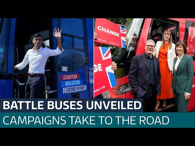 Parties' pledges target growth and funding as campaign buses unveiled | ITV News
