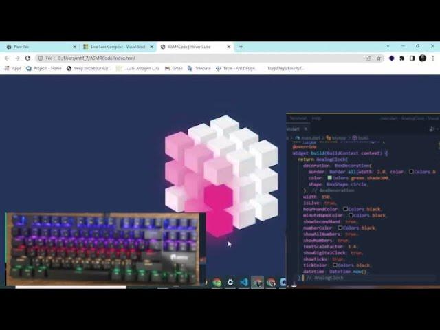 ASMR Programming - Coding Hovered effective Cube - No Talking