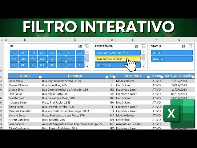 Como Fazer Filtro Interativo no Excel | Planilha com Segmentação de Dados Dinâmica