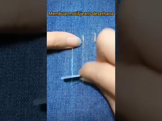 membuat motif di celana jeans ,#sewingtutorial #sewingtips  #shortsvideo