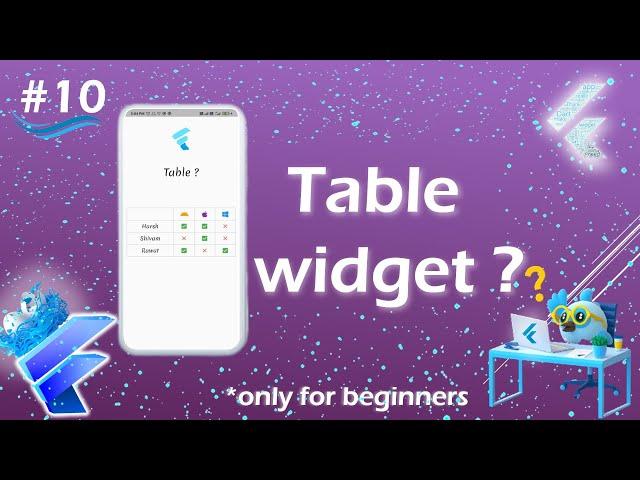 Table widget in flutter | Flutter table widget | Table row