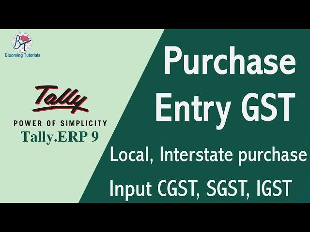 Purchase entry with GST in Tally Tamil / GST on local ,interstate purchase /credit cash purchase