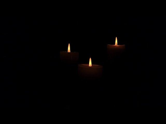 Three burning candles in the dark #candle #dark #calm