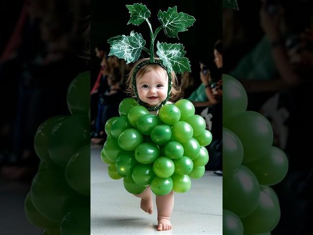 Fruit-Themed Fashion Show with Adorable Kids #KidsFashion #RunwayShow #AIArt #YouTubeShorts