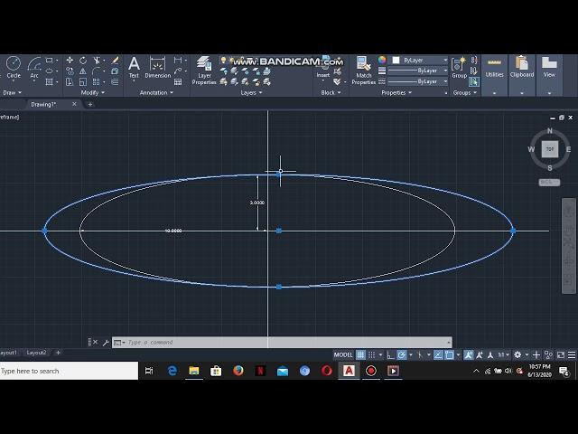 Creating an ellipse in AutoCAD 2021 (Tutorial)