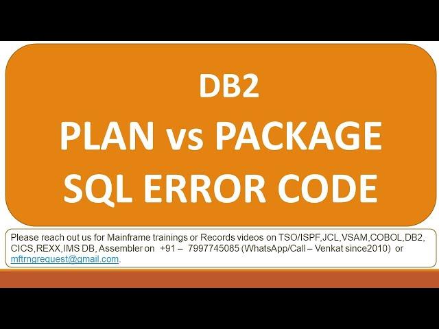 DB2 Plan vs Package