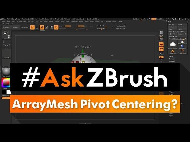 #AskZBrush: “How can I center the ArrayMesh pivot to the world axis?”