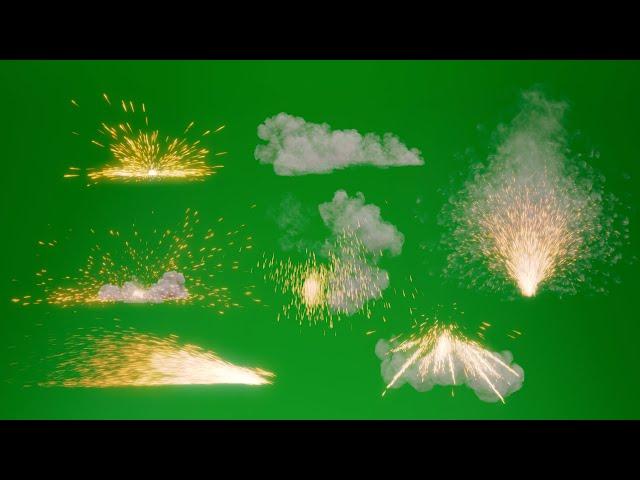 Smokes and Sparks free Green Screen Pack | Green screen Sparks | Green screen Smokes