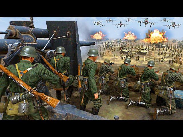 Largest D-DAY Beach Defense EVER! (1,000+ US Soldiers) - Gates of Hell: WW2 Mod