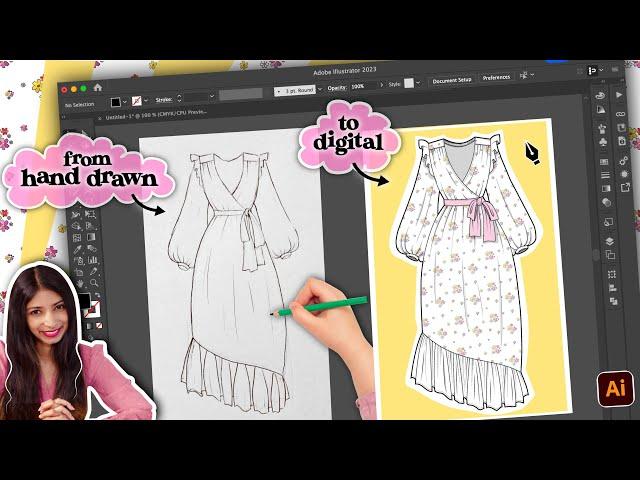 The EASIEST way to draw ANY clothes on Adobe Illustrator