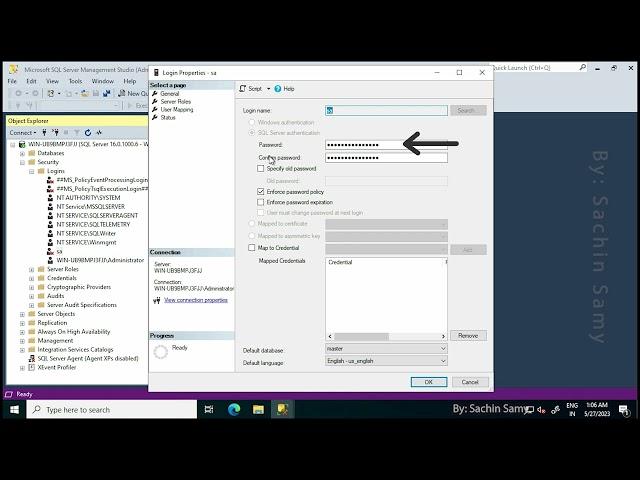 Enable SQL Server Authentication