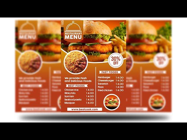 How to design a simple Restaurant Menu Flyer in Photoshop