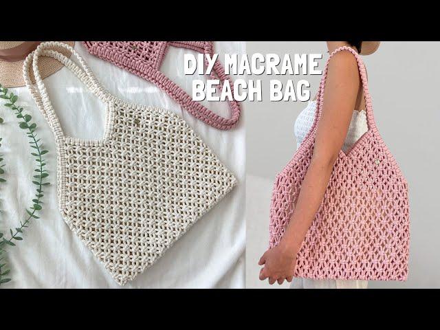 DIY | Macrame Beach Tote bag tutorial | Bolsa de macrame | 마크라메 가방