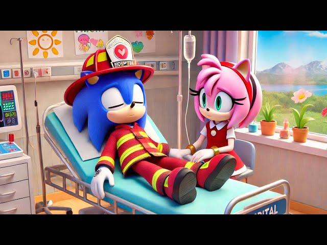 SONIC Firefighter Please Wake Up! Don't Leave AMY Alone| Sad Story | Sonic The Hedgehog 3 Animation