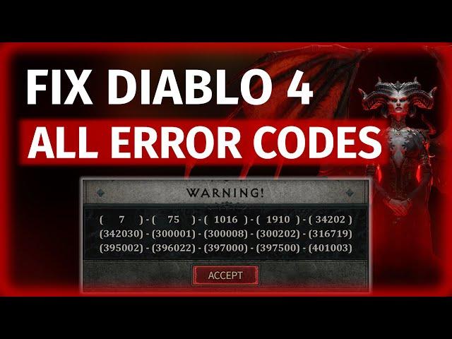 How to Fix ALL ERROR CODE of Diablo 4 | Login Issues, Working and Possible Solutions