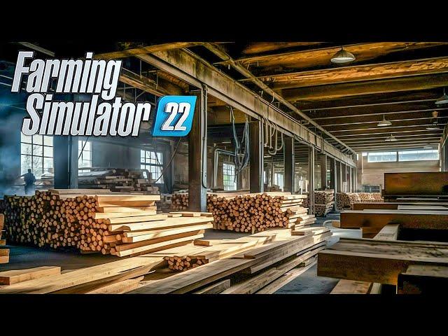 Using Amazing realistic Sawmill to make wood boards | FS 22