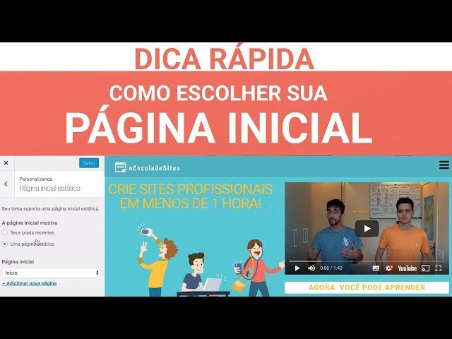 Como Escolher a Página de Início do seu Site!  - DICA RÁPIDA - aEscoladeSites