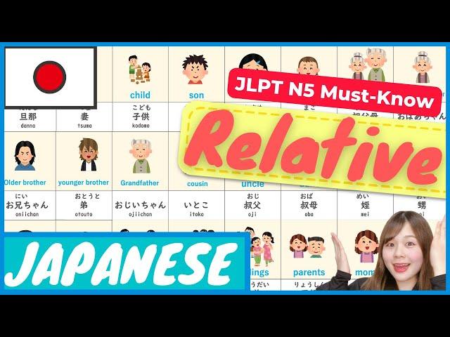 【JLPTN5】Relatives in Japanese | Learn Japanese for beginners