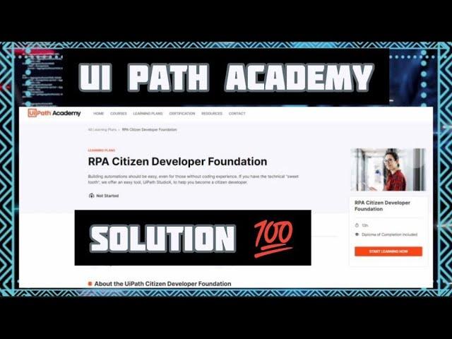 UIpath academy|Rpa citizen developer foundation answer|Free diploma certification#uipath#solutions