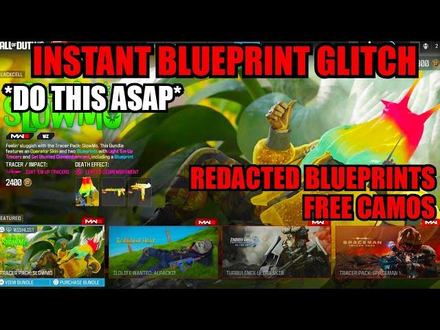 *do this asap* INSTANT BLUEPRINT GLITCH MW3! REDACTED + NEW FREE CAMOS! MW3 GLITCHES! WARZONE GLITCH