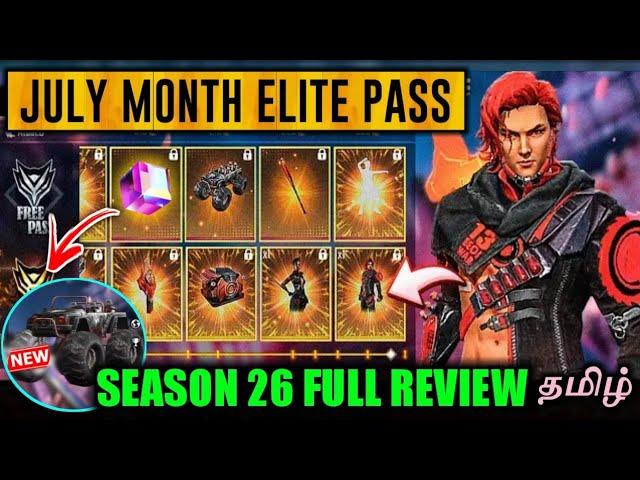 FREE FIRE SEASON 26 ELITE PASS FULL REVIEW IN TAMIL | JULY ELITE PASS FREE FIRE | TAMIL TUBERS