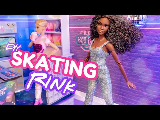 Make A Doll Roller Skating Rink | DIY Hidden Doll Room | Folds For Easy Storage