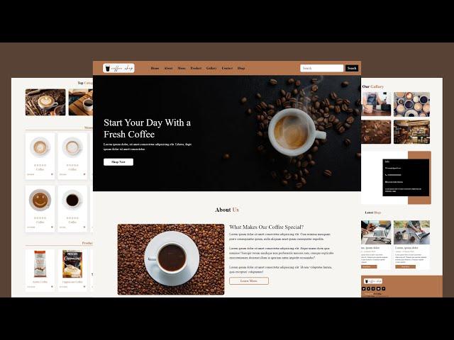 How To Create A Coffee Website Using HTML CSS & BOOTSTRAP 5 | Responsive Website Design |