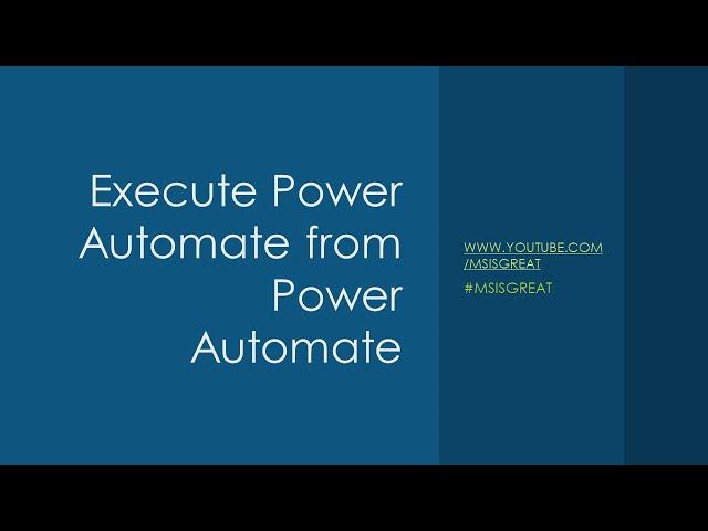 Power Automate - Calling Power Automate within Power Automate using HTTP