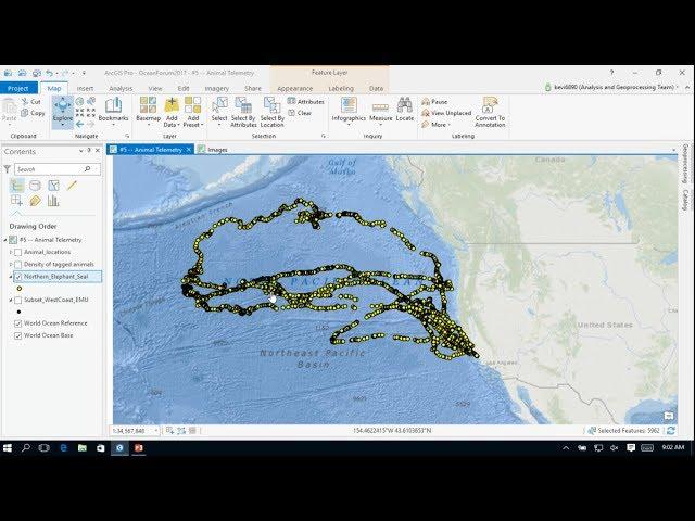 Marine Biology - Modeling telemetry-based animal tracks and home ranges with GIS