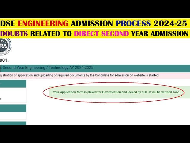 Doubts related to Direct Second Year Engineering Admission Process for A.Y. 2024-24 | DSE Admission