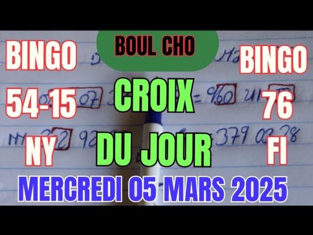 Croix du jour 05 Mars 2025 #boulchopoujodia #croixdujour #bouldglottotv #bingo #videos