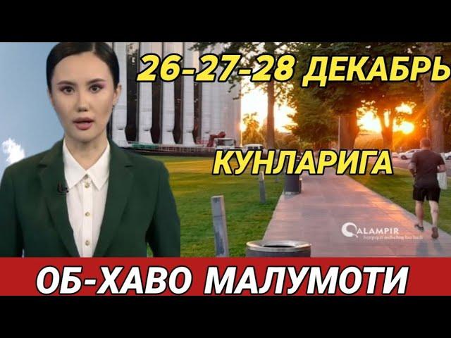 26-27-28 ДЕКАБРЬ КУНЛАРИ УЧУН ОБ ХАВО МАЛУМОТИ, ob havo.