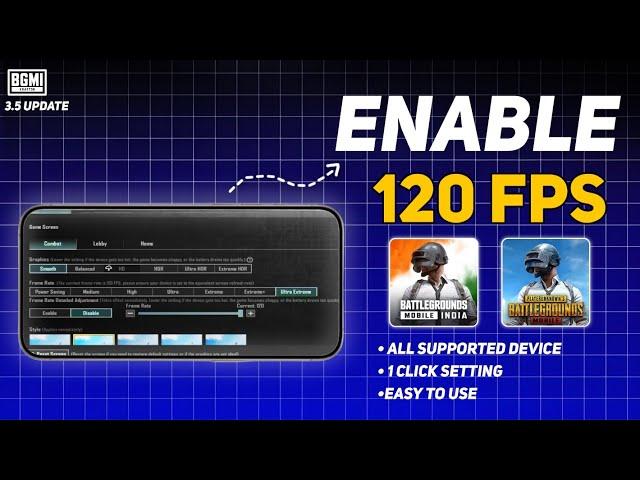 ENABLE 120 FPS AFTER 3.5 UPDATE IN BGMI /PUBG | LIST OF 120 FPS DEVICE | POCO F6 90 FPS REMOVE