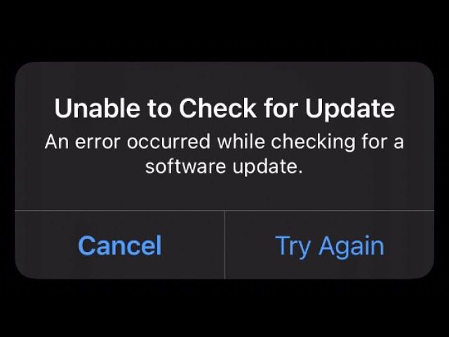 Unable to Check for Update - An error occurred while checking for a software update | iPhone, iPad
