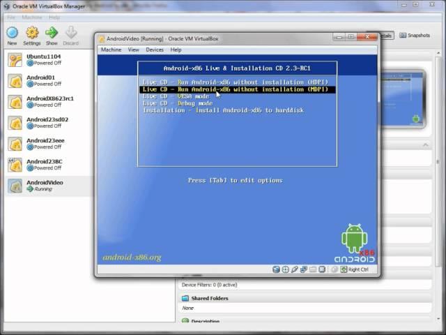 Installing Androidx86 Into VirtualBox