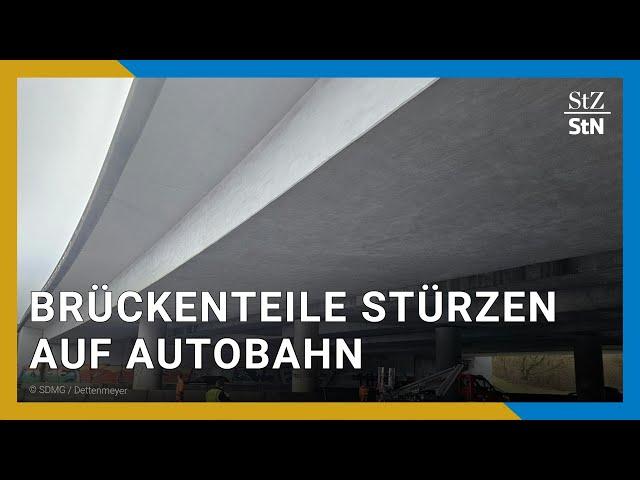 Brückenteile stürzen auf A81 – stundenlanges Stauchaos