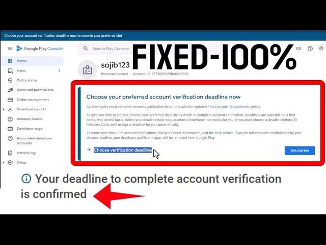 FIXED: choose your preferred account verification deadline now - Google Play Console