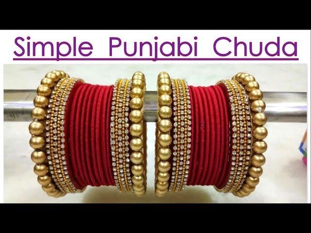 NEW SILK THREAD SIMPLE  PUNJABI CHURA FOR WEDDING | ART WITH ABHIJEET | BANGLES MAKING AT HOME