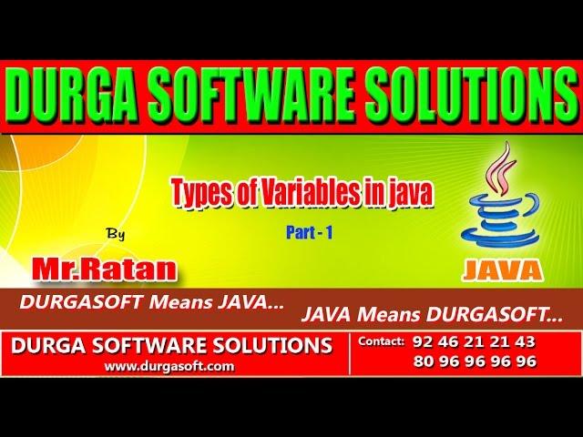 Corejava-Basics-Types of Variables in java Part-1