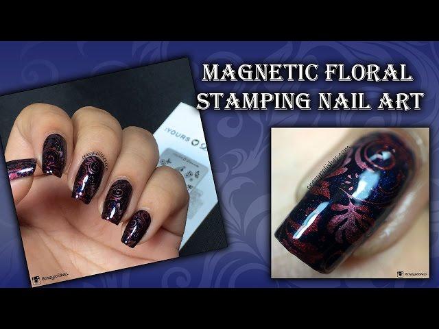 Vintage Floral Nail Art using Magnetic Polish