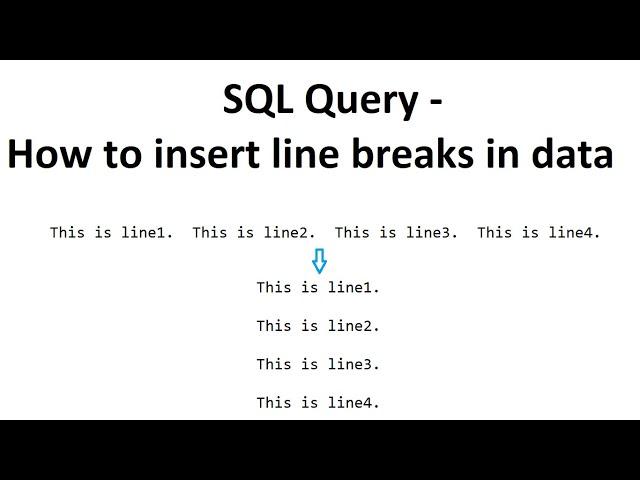 SQL Query | How to insert line breaks in data | Carriage return | Line feed