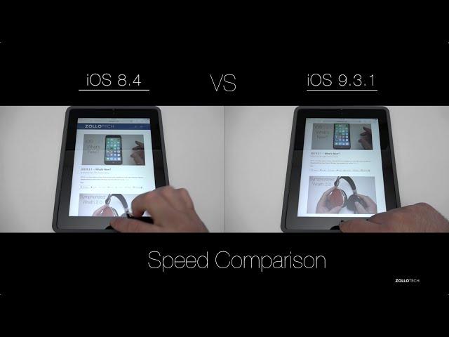 iOS 8 vs iOS 9 - iPad Speed Test