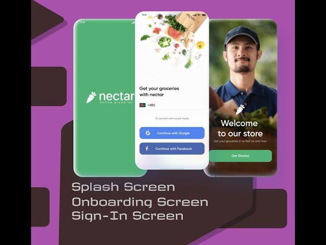 Groceries App | Splash Screen, Onboarding Screen, Sign In Screen | Flutter Speed Code | Part 1