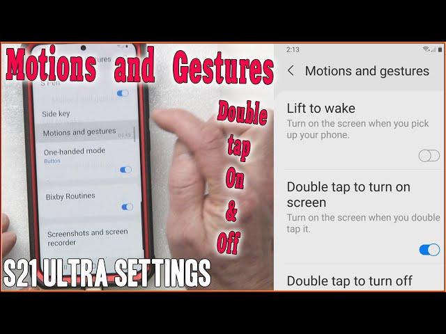 Galaxy S21 Ultra Motions and Gestures Settings  Double Tap