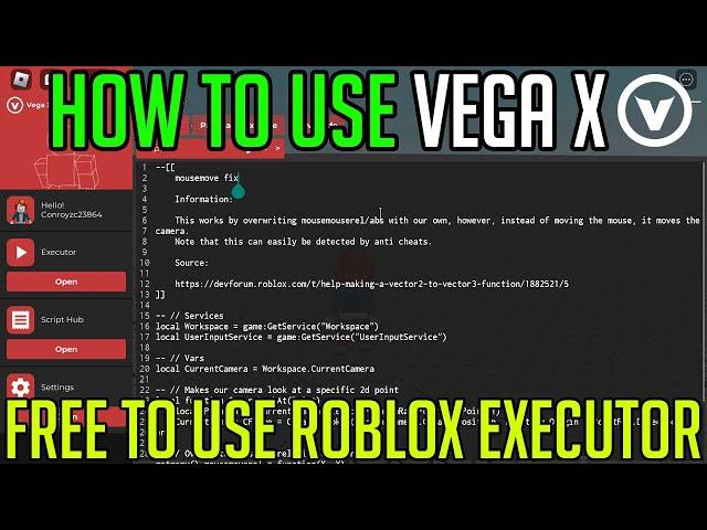 VEGA X ROBLOX EXPLOIT/EXECUTOR - HOW TO DOWNLOAD, INSTALL AND EXECUTE SCRIPTS ON YOUR PC 2024